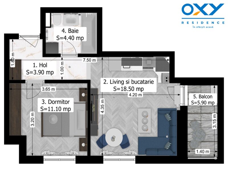 Rahova, Oxy Residence 2, studio 44 mp mega discount